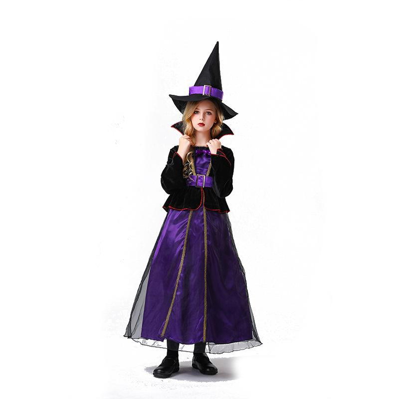 Cosplay Kinder Halloween Verkleidung Hexe Kostüm Bühnenauftritt Kostüm Maskenball Verkleidung