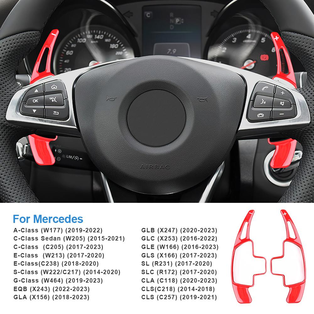 

Лепестки переключения передач на руле для Mercedes Benz A B C E GLE Class W176 W205 W246 C117 W218 Удлиненные Карбоновое волокно ABS ABS красный