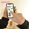 SOMALER Acessórios de inverno femininos Luvas quentes Luvas de tela de toque fofas Luvas femininas para meninas