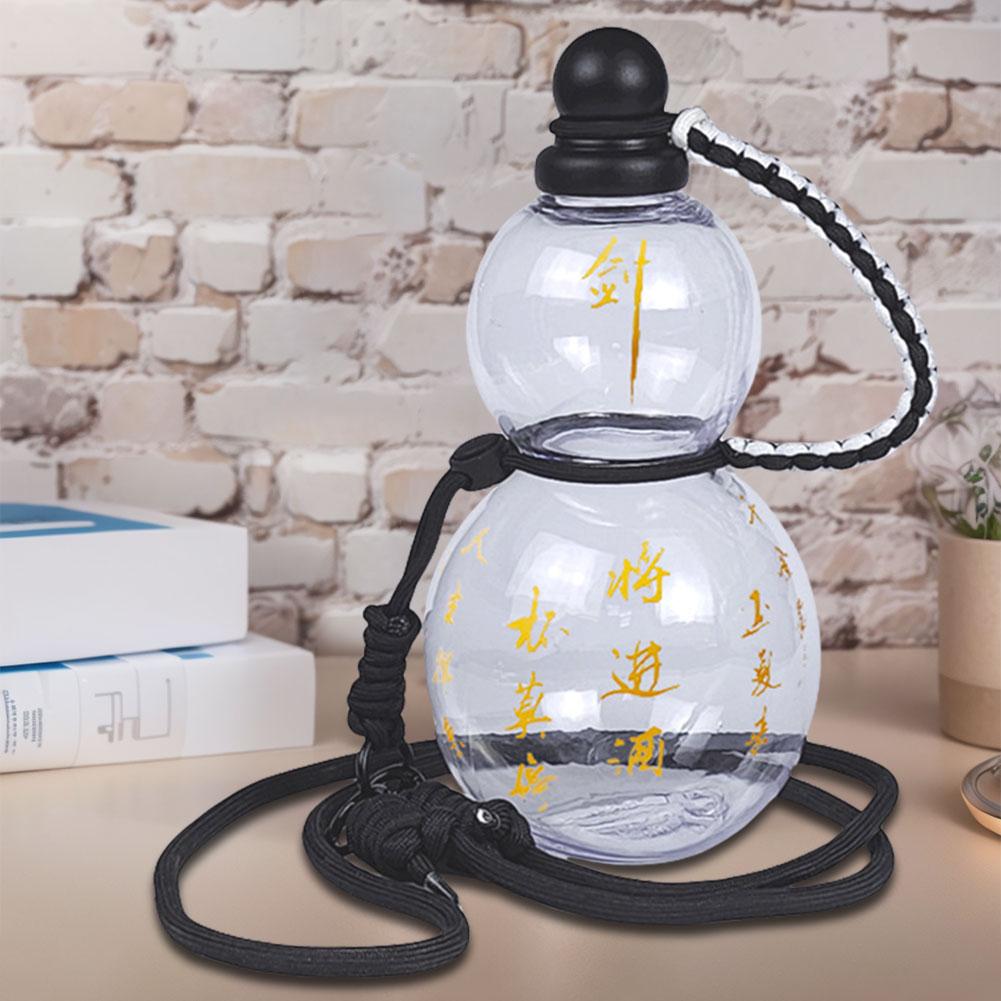 Chinese Retro-inspired Gourd Water Bottle 800ml Large Capacity Wine Bottle PVC Durable Water Kettle Sports Travel Water Bottle