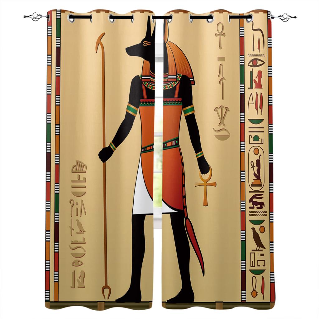 Curtain Ancient Egyptian God Of Wisdom Bedroom Kitchen Curtains Living Room Decoration Items Window Curtains for Living Room