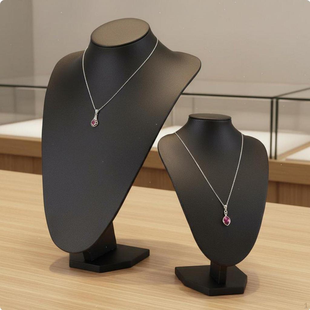 Portrait Necklace Display Stand Velvet Jewelry Holder Organizer for Store
