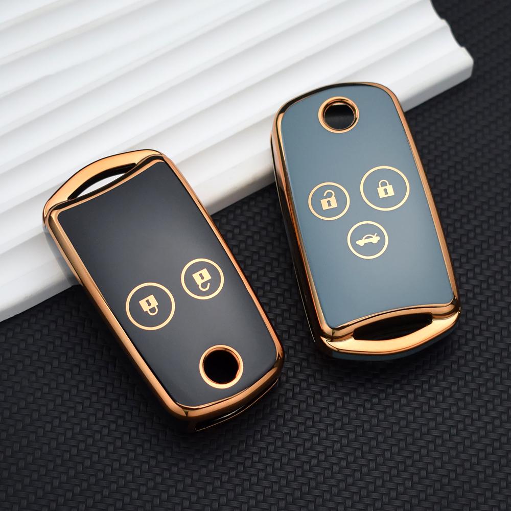 New Car Flip Tpu Key Case Cover For Acura Tl Tsx Zdx Rsx Crz For Honda Civic Fit Accord Crv Hrv Jazz Odyssey Key Chian Rings Set