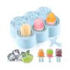 Children's Ice Mould, 6 Small Ice Moulds, Silicone Ice Lolly Moulds, Reusable Popsicle Moulds, Blue Mini Ice Mould