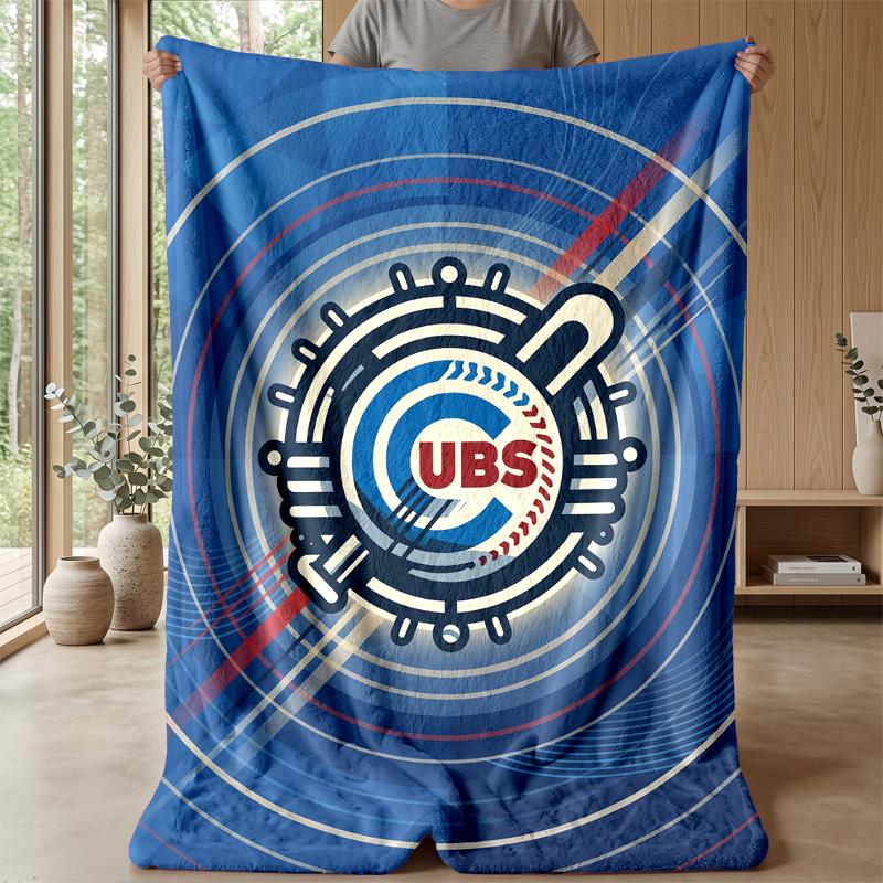 Chicago Cubs Flannel Fleece Blanket Cozy Warm Throw Blanket For Couch Bed Travel All Season Use
