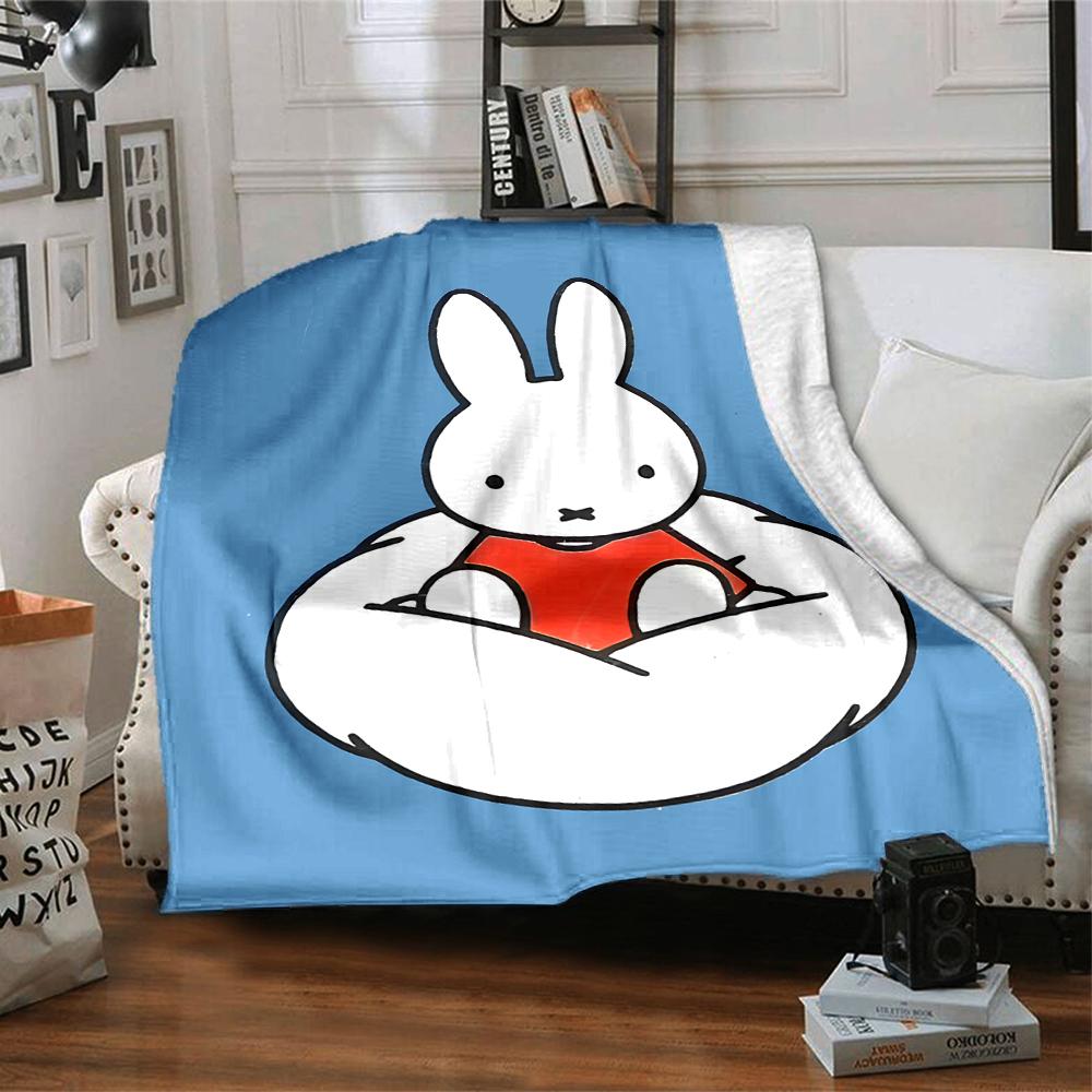 1pc Miffy4 Blanket, Gift, for Men and Women, Soft Blanket, Good for Sofa Bed Couch Travel, Lightweight Flannel Blanket