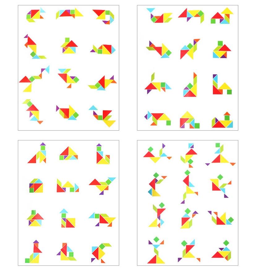 Magnetic Tangram Puzzle Book Educational Toys For Children Portable Baby Toys Kid Montessori Learning Intelligence Jigsaw Wooden