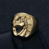 Punk Horseshoe Horse Head Ring Male  Gold Color Stainless Steel Big Animal Rings For Men  Party Jewelry Gift