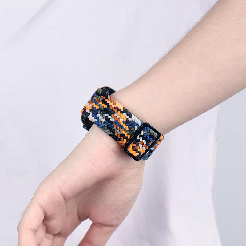 Nylon Strap for Apple Watch Ultra 2 Band 49mm 40mm 44mm 41mm 38 45mm Elastic Braided Loop Bracelet IWatch Series 9 8 7 6 SE 5 4