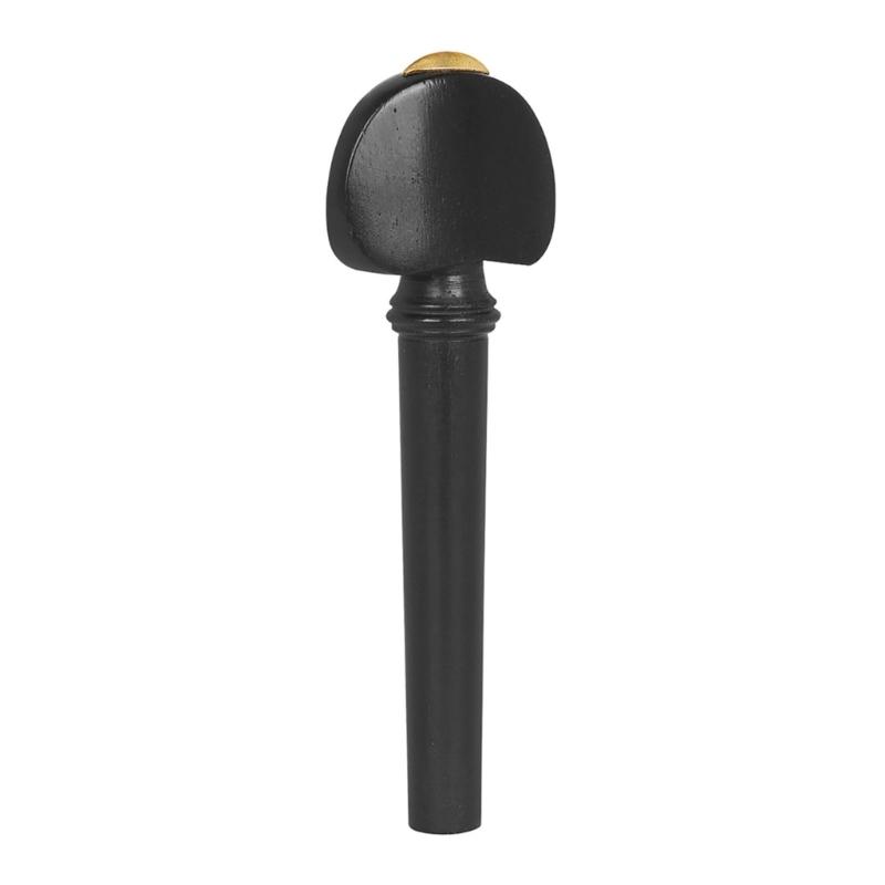 Black Violin Fitting Set with Tailpiece Part Endpin and Chinrest Piece, Replacement Hardware Set Wood Texture for Practice Use and Instrument Refresh