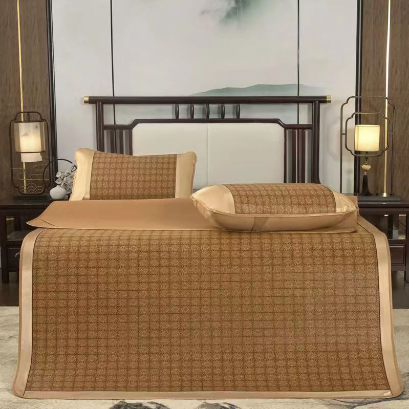 Rattan Mat Summer Two-sided Thickened Rattan Mat Bedding Folding Natural Ice Silk Mat Smooth Cool Breathable Easy To Store Clean