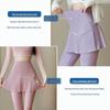 High-Waisted Faux Two-Piece Yoga Skirt Pants with Pockets - Thin, Elastic, and Large Size for Sports and Outerwear