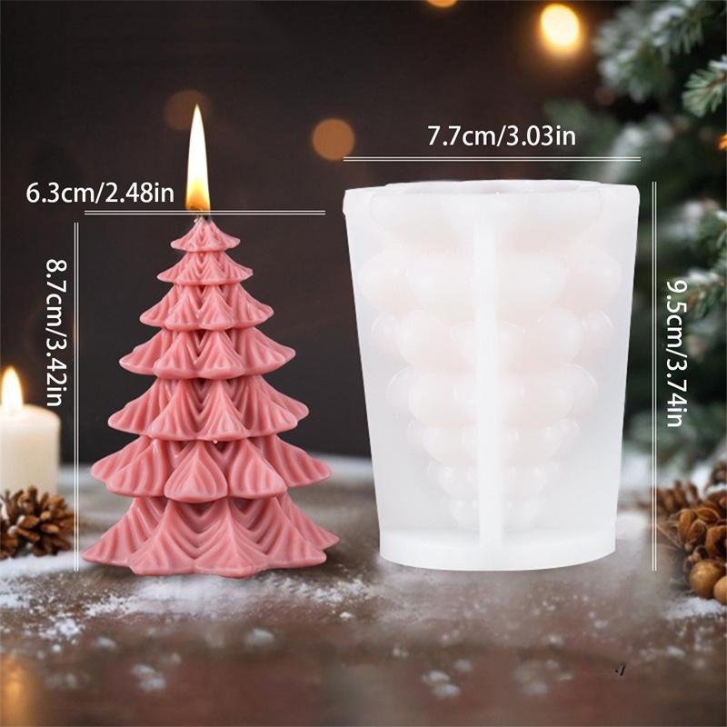 3D Christmas Tree Elk Relief Cylinder Candle Silicone Mold Merry Christmas Letter Snowflake Cylinder Candle Molds Christmas Gift