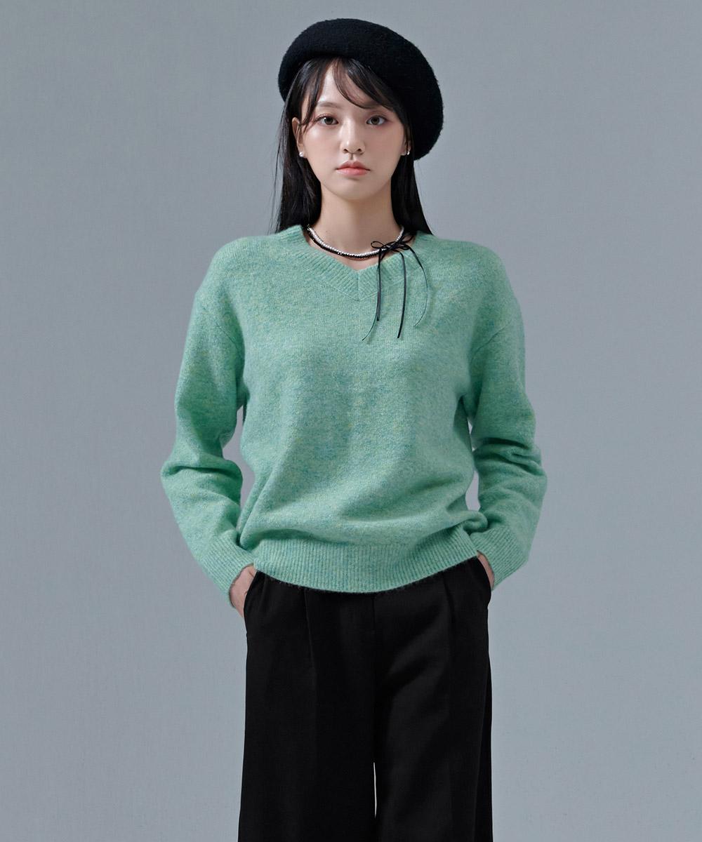 Chase Cult Women S Heathered V-Neck Sweater-Cfrg5273D0H Green/85