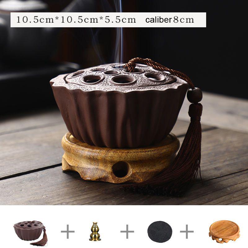 Lotus Pod Shaped Ceramic Incense Burner, Creative Incense Burner, Household Indoor Bedroom, Mosquito Repellent Aromatherapy, 1Pc