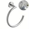 Nordic Round Stainless Steel Black Towel Ring Hanging Ring Wipe Hand Towel Hanger Round Ring Wall