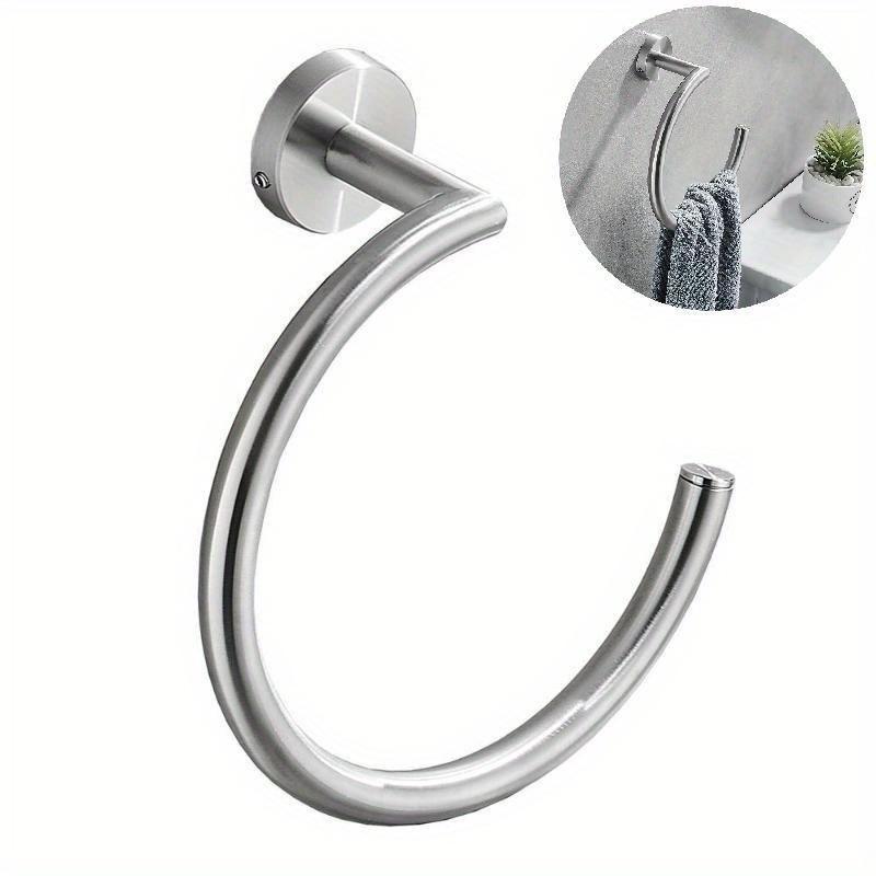 Nordic Round Stainless Steel Black Towel Ring Hanging Ring Wipe Hand Towel Hanger Round Ring Wall