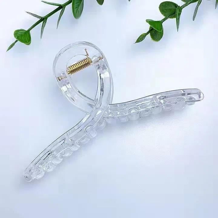 Transparent Handmade Shark Claw Hair Clip for DIY, Back of Head Use, Blank Base Clip