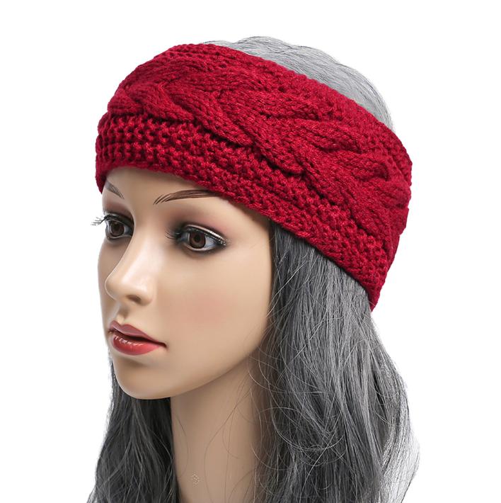 Wide Headbands Fleece Hair Accessories Women Cable Knitted Warm Turban Headwrap Thick Chunky Ear Warmer Crochet Hairbands Bandanas Hair Accessories