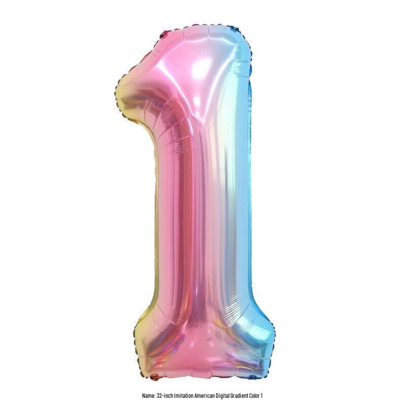 32" Rainbow Jelly Gradient Aluminum Foil Balloon for Birthday, Festival, Wedding Party Decorations