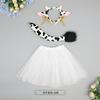 Handmade Cute Cow Ears Headband With Bell Bow Women Girls Cartoon Animal Hair Accessory