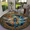1pc Mystic Dark Phoenix Glow Printed Chair Rug for Home Office Use, Living Room Kitchen Game Room Round Carpet