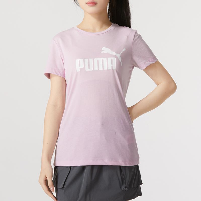 PUMA T Shirts Women's Pink Crew Neck Moderate Straight Fit 630563-60