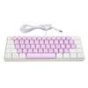 Gaming Keyboard USB 61 Keys RGB Backlit Ergonomic Contrast Color Space Saving Wired Keyboard for Desktop Laptop White