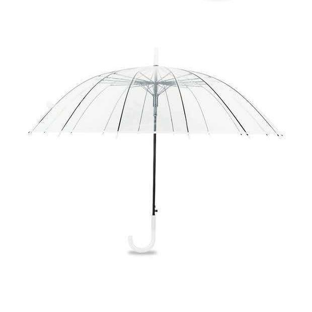 Transparent Umbrella Thickened and Reinforced Long-handled Umbrella Female Student Korean Ins Small Fresh and Cute Cartoon Straight Rod Curved