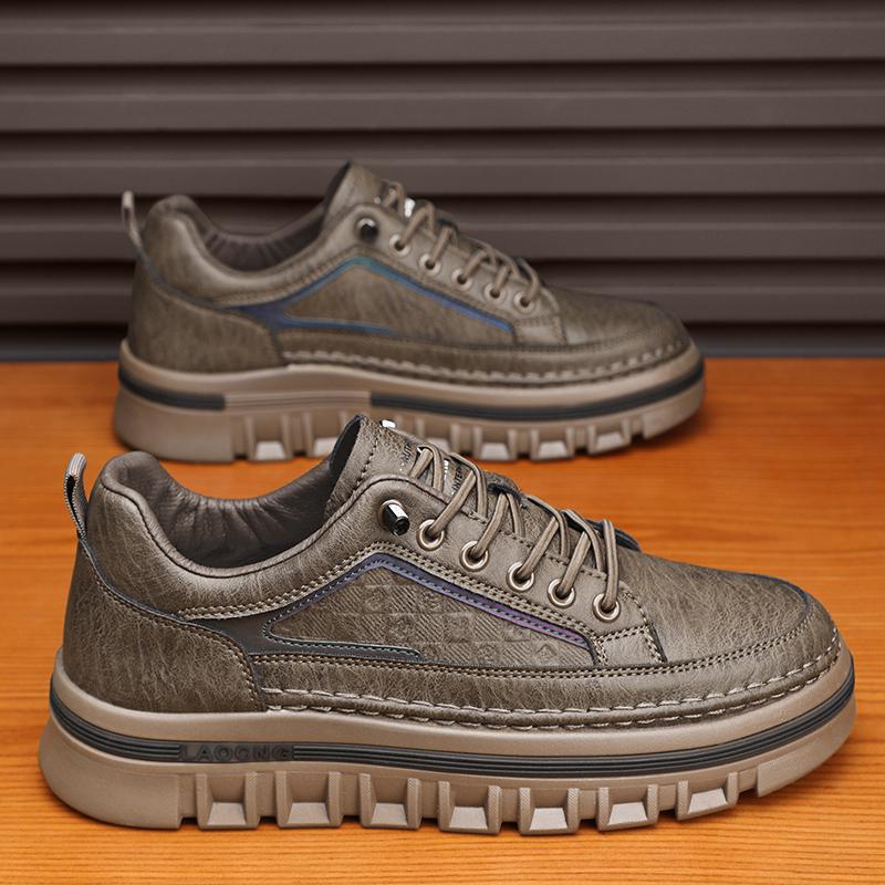 Fashion Designer Luxury Fashion Mens Leather Casual Shoes Sport Business Retro Men's Skate Shoes Outdoor Comfortable Non-slip Lace-up