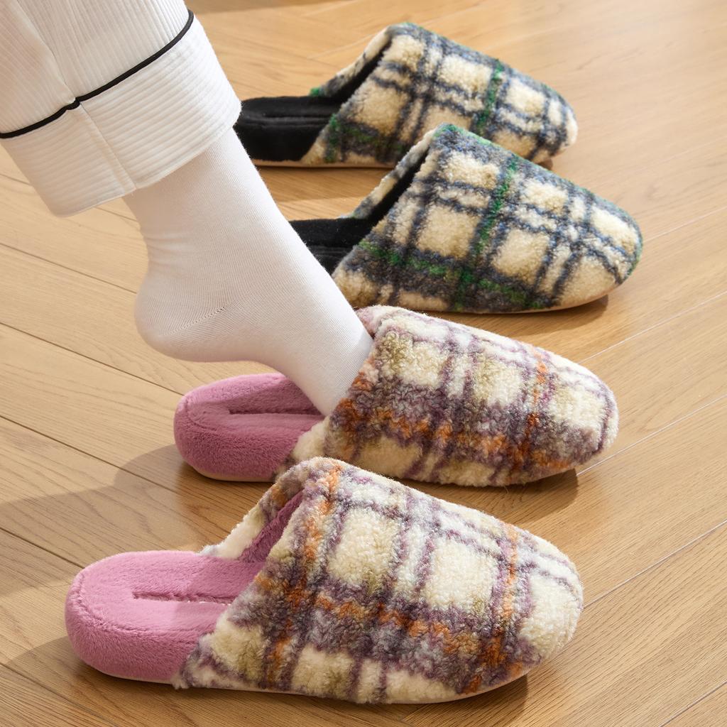 Winter Women Home Slippers Plush Warm Thick Bottom Slides Breathable Soft Non-slip Slippers Indoor Outdoor Men Casual Slippers