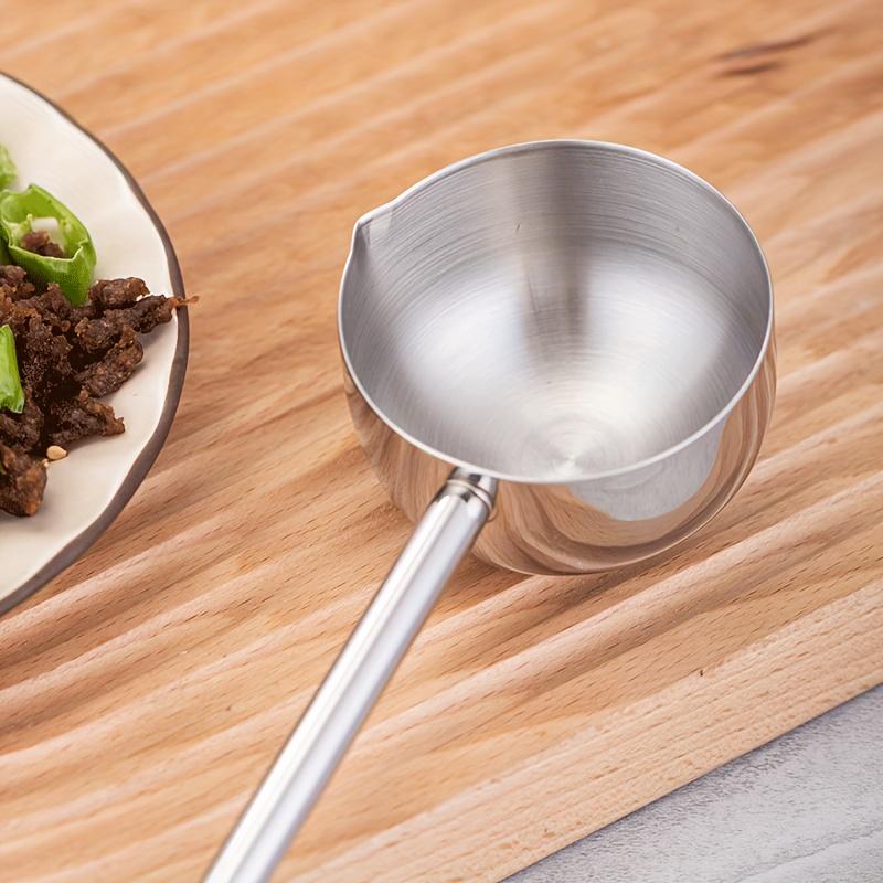 Stainless Steel Extended Handle Hot Oil Spoon Burning and Splashing Small Spoon Oil Pouring and Hot Oil Special Small Pot