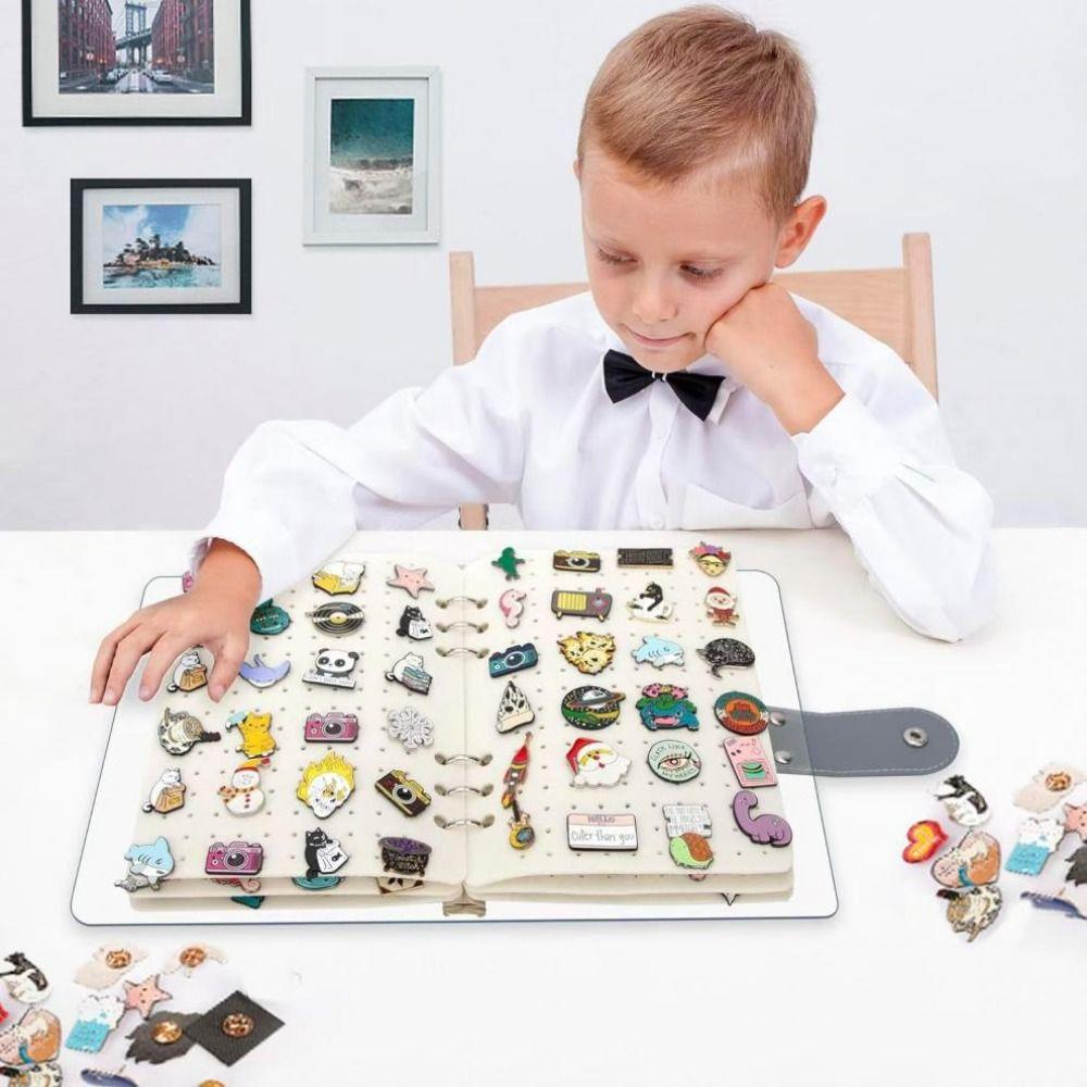 Dust-proof Brooch Display Board 8 Pages Badges Collection Book  Home Accessory
