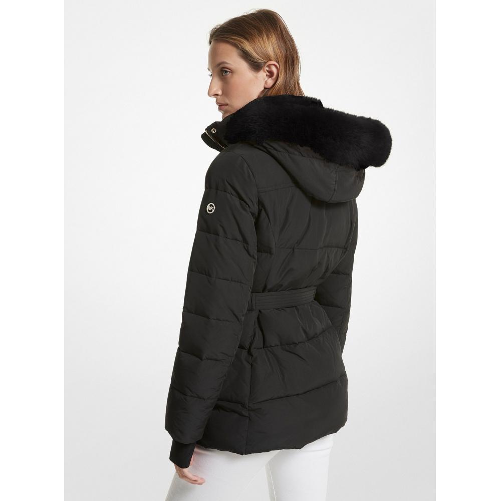 Michael Kors Belted Forge Zip Down Jacket 77c5471m421 Black