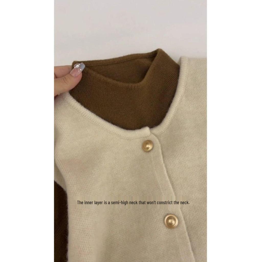 Niche Women's Thick Autumn Winter Sweater, Korean Style Versatile Half-High Collar Base Layer.