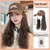 Fashionable Wool Curl Hat with Integrated Wig - New Enlarged Brim Full Head Set