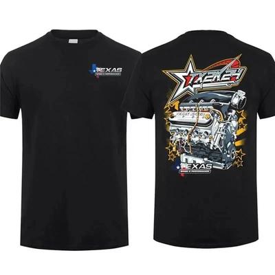 Texas Speed & Performance T-Shirt, Hochleistungs-Motor Grafik 2 Seiten Tee