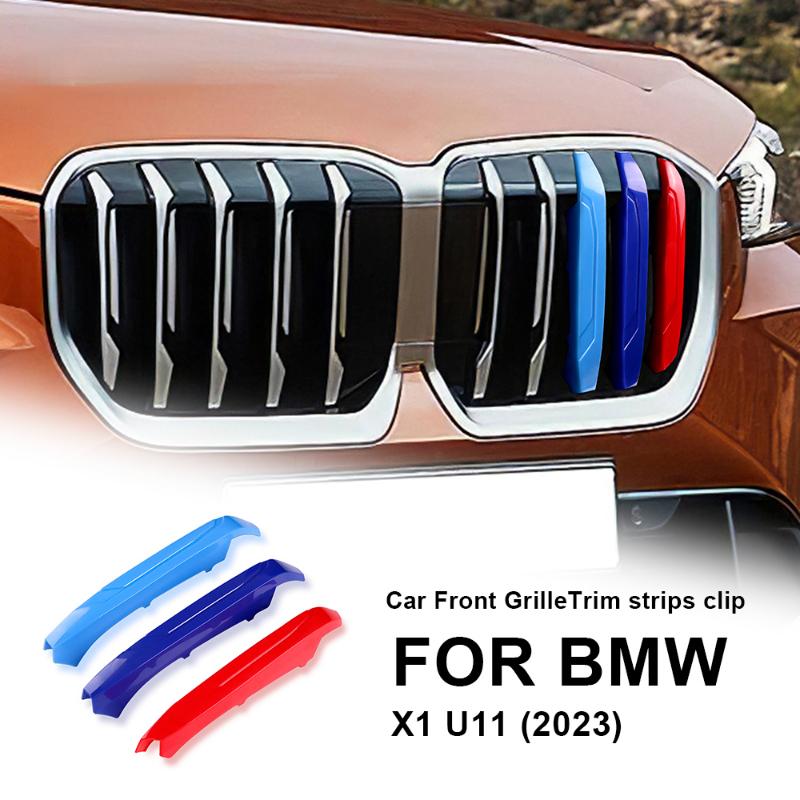 For BMW X1 U11  ABS Car Front Grille Stripes Covers Grid Strips Clips Trim Cover Car Accessories