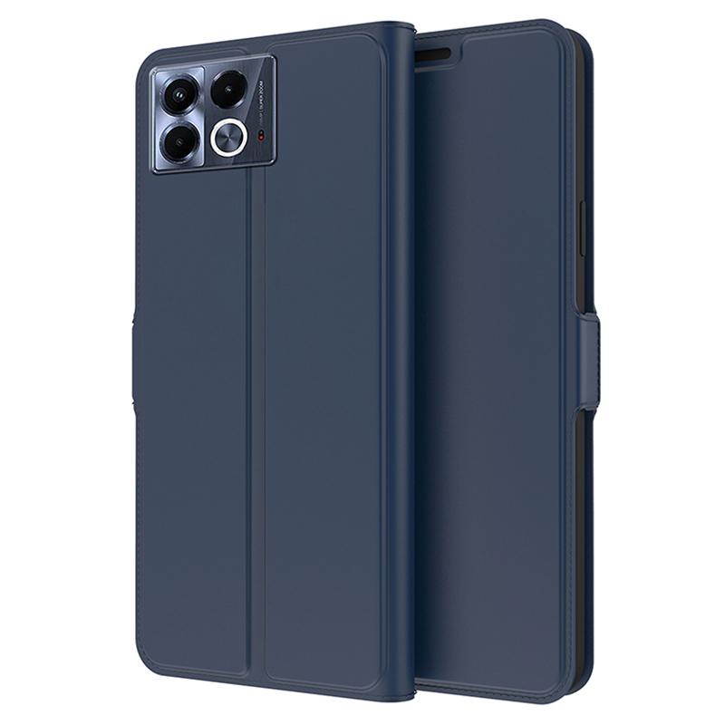 

For Infinix Note 40 Phone Case Anti-Scratch PU Leather Flip Cover with Card Slots Blue