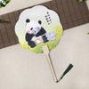 Qingxi Yilin Chinese Style Panda Hand-Painted Round Fan Set (5 Pcs)