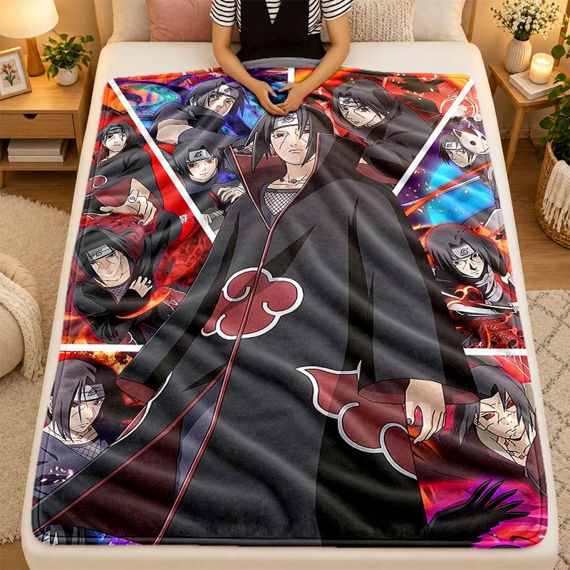 Flannel BlanketNaruto Warm Soft Throw Blanket for Indoor Sofa Bed Living Room Use