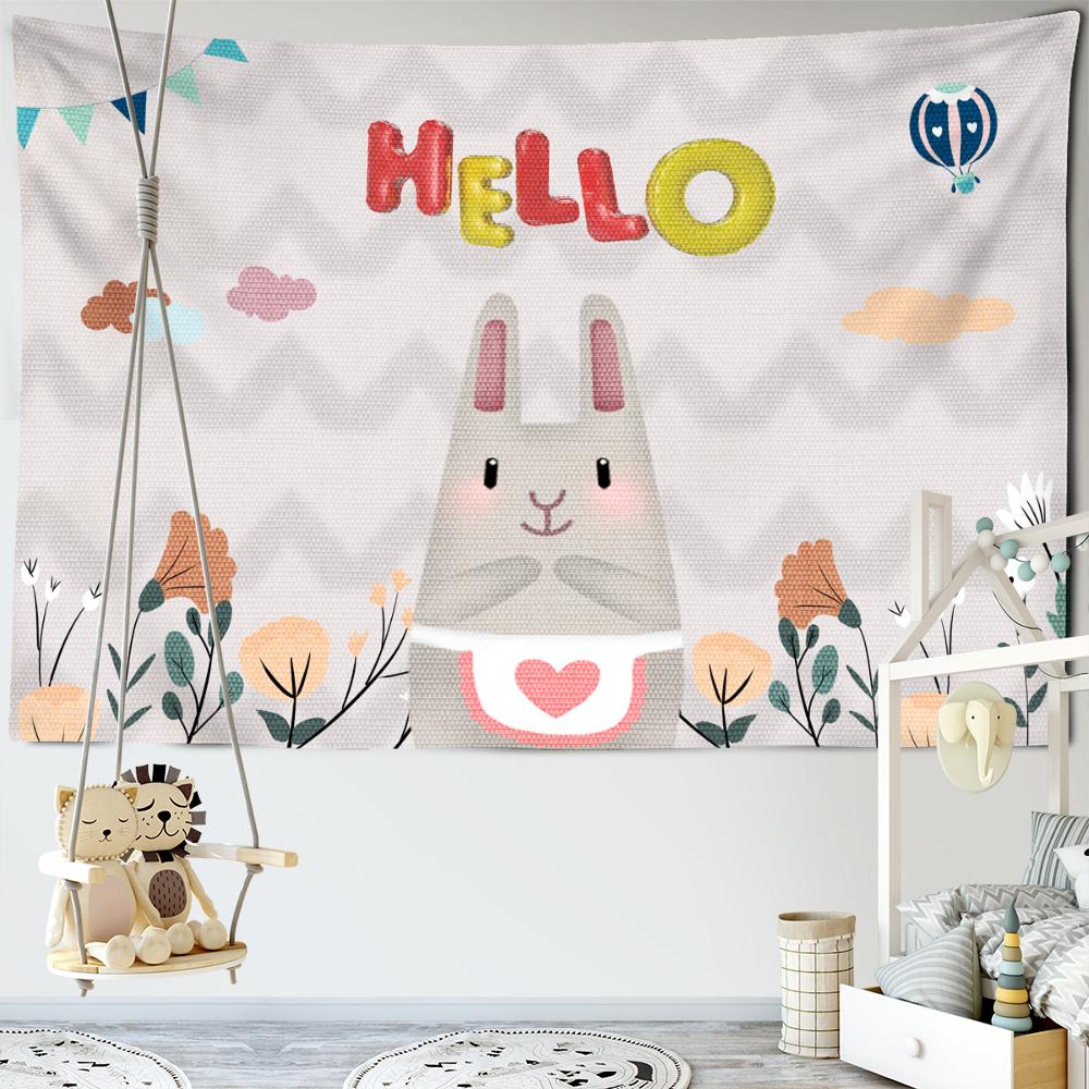 Cartoon Animal Tapestry Wall Hanging Bohemian Hippie Tapiz Kawai Children's Room Girls Dormitory Decor