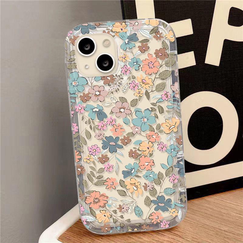 Soft TPU Flower Phone Case For iPhone 13 Fundas iPhone 11 14 15 12 Pro Max XR 7 8 Plus X Xs SE  13promax Transparent Covers