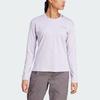 Adidas Solid Color Outdoor Long Sleeve Drop Shoulder T-Shirt Women Tops Silver IN4620