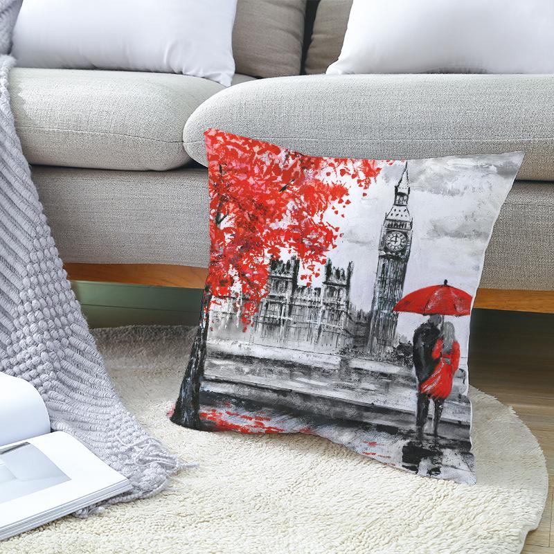 Valentine's Day Love Tree Series Peach Skin Pillowcase Valentine's Day Sofa Pillowcase Home Fabric