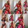 Elegant Women Sexy Lingerie Nightwear Dress Babydoll G-string Lace Bra Set For Romantic Evenings