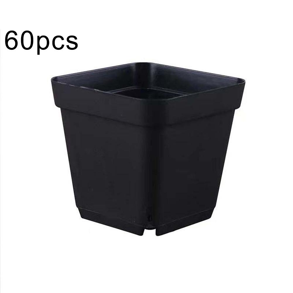 Square Plant Pot Plastic Flower Pot Outdoor Planting Accommodate Various Plants Optimal Drainage Holes For Cacti