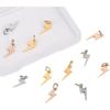 Airssory 12 Pcs 3-Colors Stainless Steel Flash Lightning Bolt Charms Celestial Weather Collection Thunder Mini Dangle Pendants Assortment for Jewelry