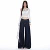 American retro wide-leg jeans women's autumn and winter new niche pocket design loose straight jeans