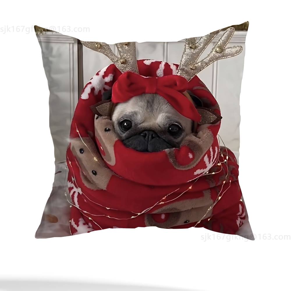 Cute Dog Pillow Case Pillow Case Living Room Sofa Cushion Cover Suitable For Home Bedroom Room Decoration